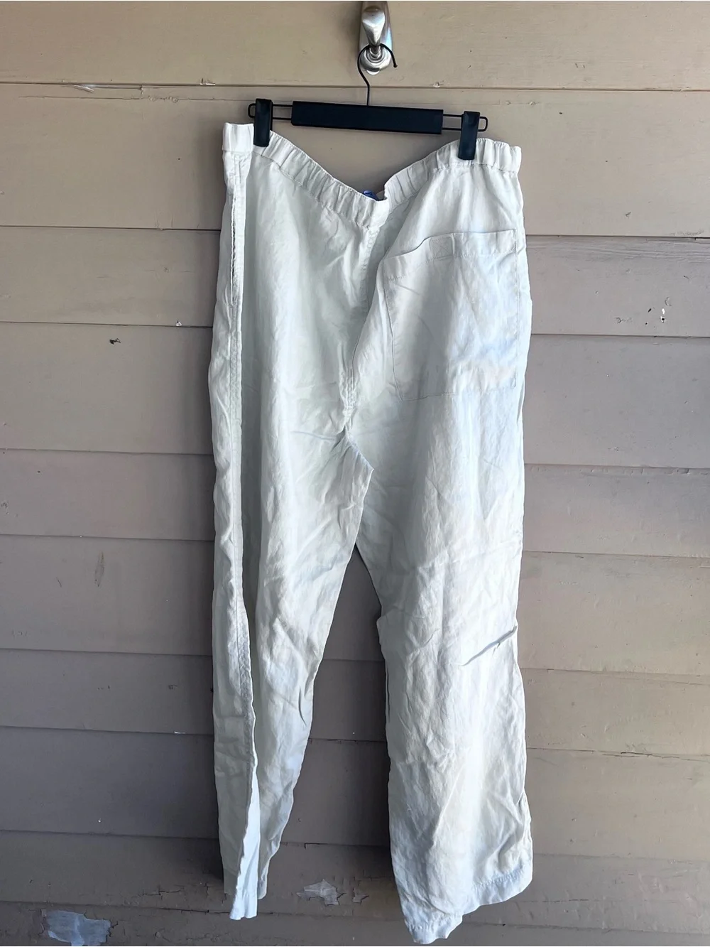 Elements by Arnold Zimberg Cream 100%  Linen Pants Size L Breathable Summer